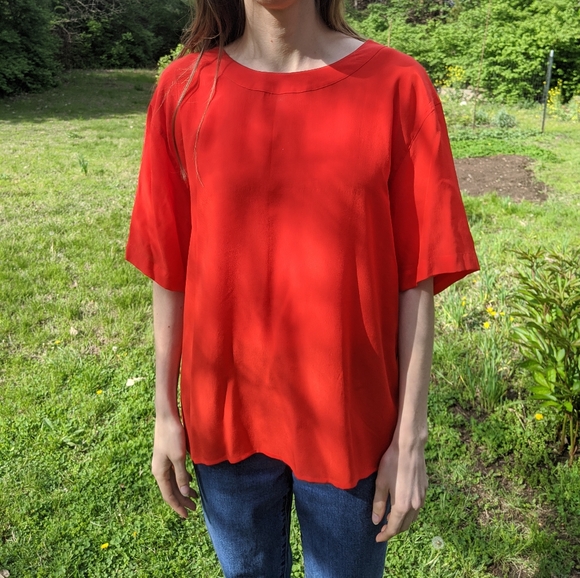 Alan Chauvin Tops - 100% Silk Vintage Alan Chauvin Box Top Blouse